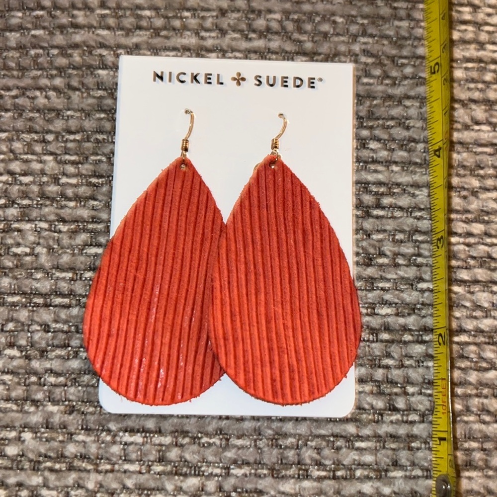 New Nickel & Suede leather earrings